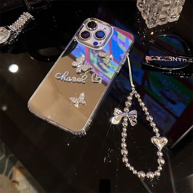 Butterfly Mirrored Phone Case / Strap / Set