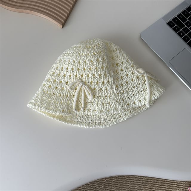 Bucket Knit Hat Bow