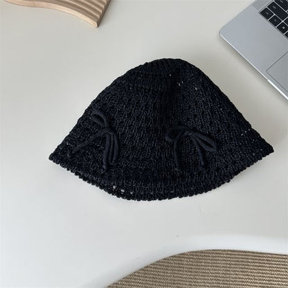 Bucket Knit Hat Bow