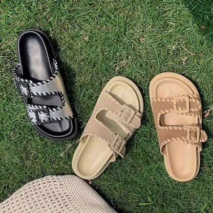 Sandals Slide Platform Buckled