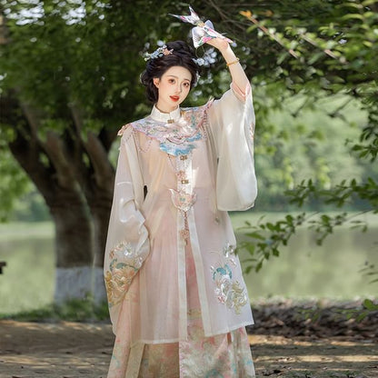 Flower Embroidered Hanfu Set