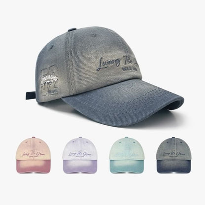Cap Lettering Denim Baseball Embroidered