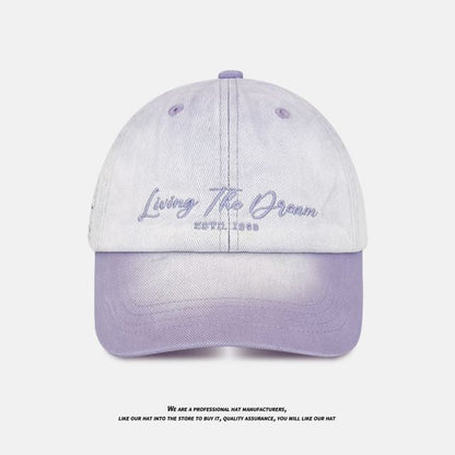 Cap Lettering Denim Baseball Embroidered