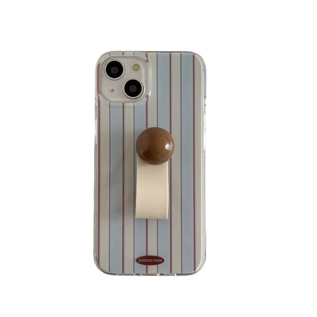 Striped Phone Case / Bead Finger Strap / Heart Finger Strap / Set