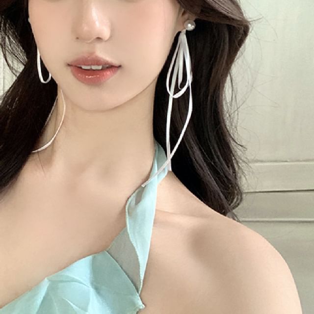 Faux Earring Bow Pearl