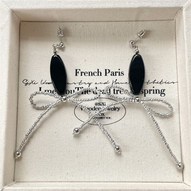 Earring Beaded Drop / Necklace Bow