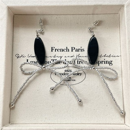 Earring Beaded Drop / Necklace Bow