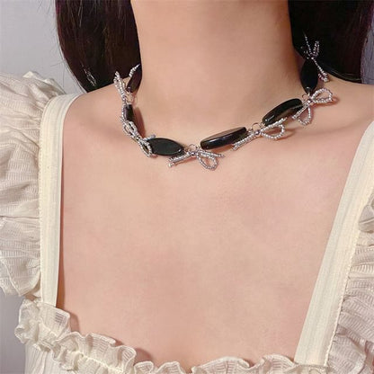 Earring Beaded Drop / Necklace Bow