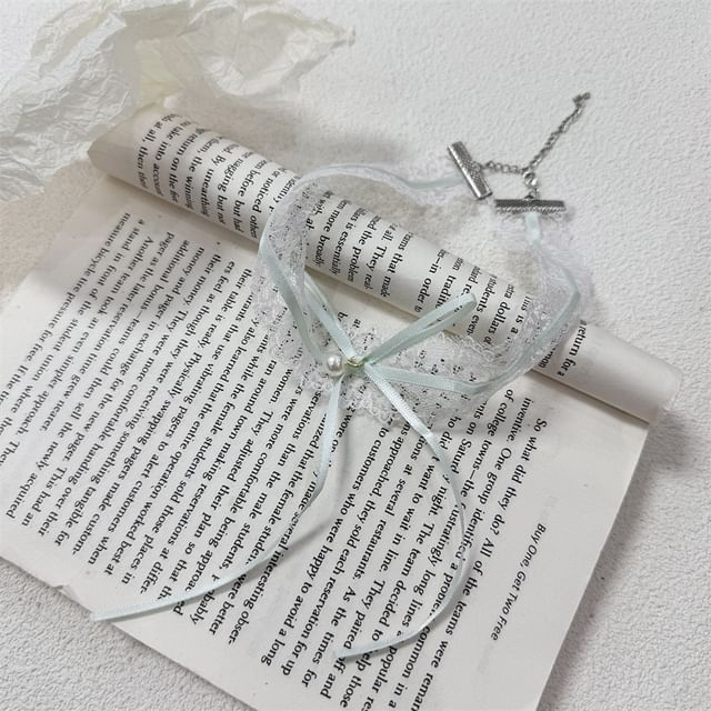 Butterfly Lace Cross / Choker Drop Earring Bow