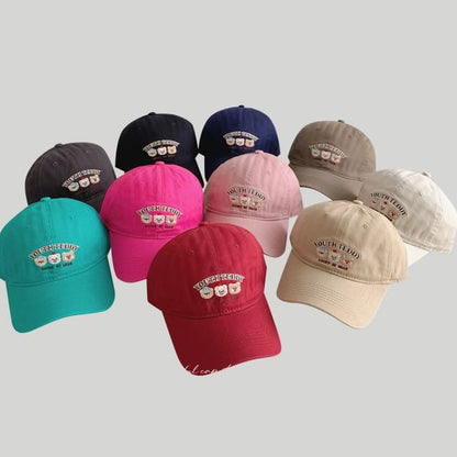 Cartoon Lettering Embroidered Baseball Cap