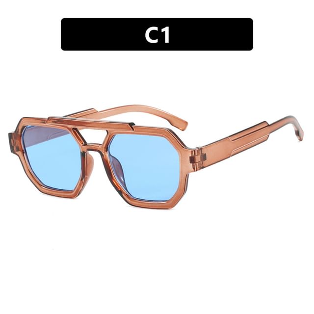 Bridge Sunglasses Plastic Geometric Double