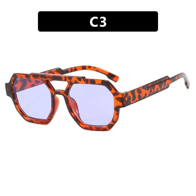 Bridge Sunglasses Plastic Geometric Double