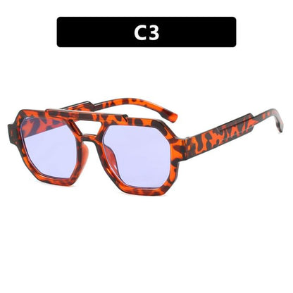 Bridge Sunglasses Plastic Geometric Double
