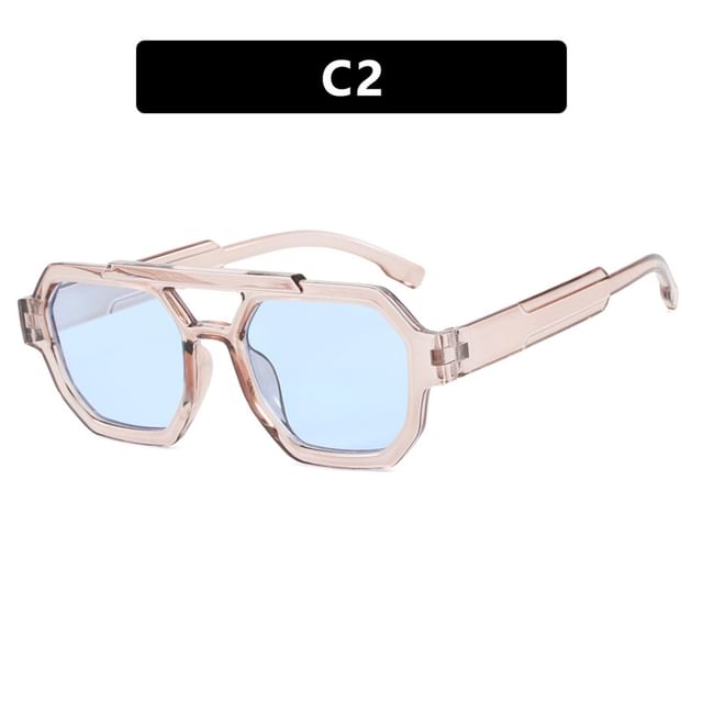 Bridge Sunglasses Plastic Geometric Double