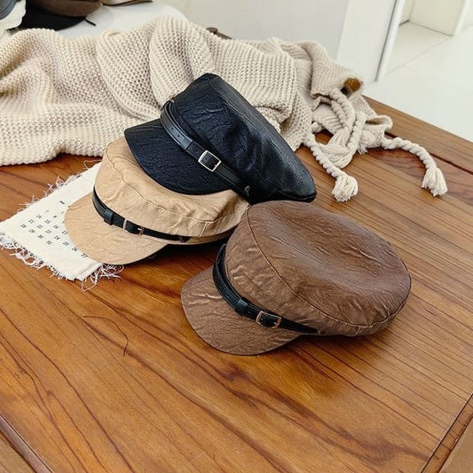 Belt Military Leather Cap Faux