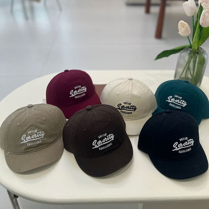 Cap Embroidered Short Brim Lettering