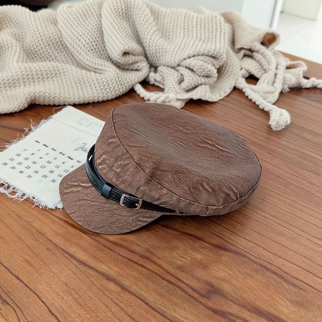 Belt Military Leather Cap Faux