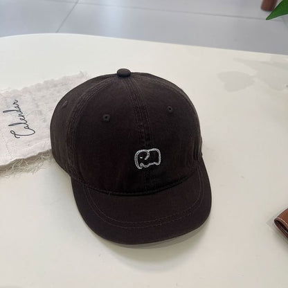 Embroidered Short Brim Elephant Cap