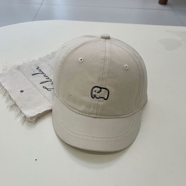 Embroidered Short Brim Elephant Cap