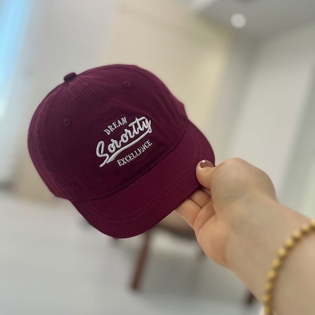 Cap Embroidered Short Brim Lettering