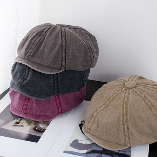 Cap Cotton Newsboy Vintage Washed