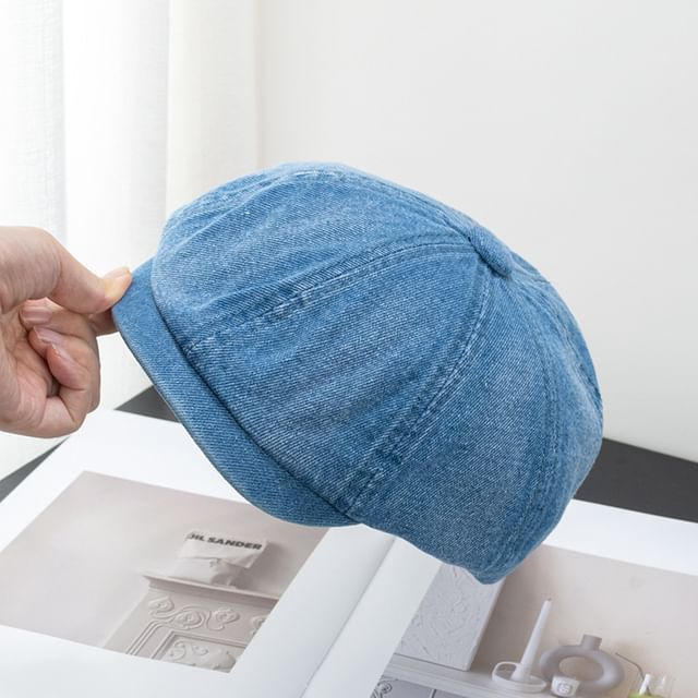 Brim Newsboy Cap Short Denim