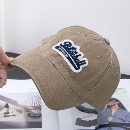 Cotton Vintage Brim Washed Embroidered Cap Curved Baseball