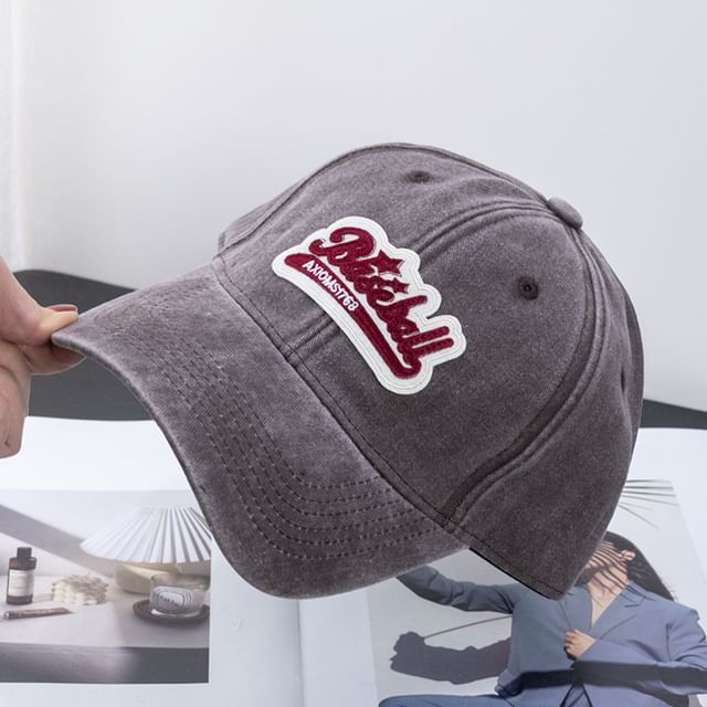 Cotton Vintage Brim Washed Embroidered Cap Curved Baseball