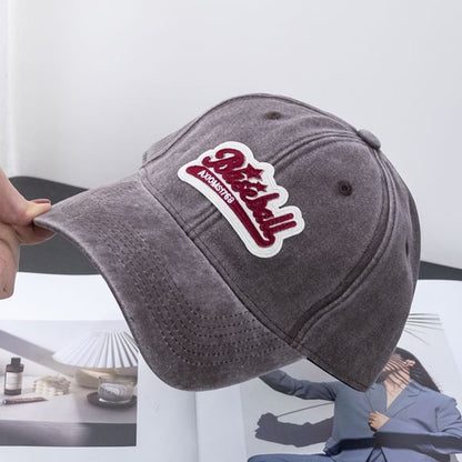 Cotton Vintage Brim Washed Embroidered Cap Curved Baseball