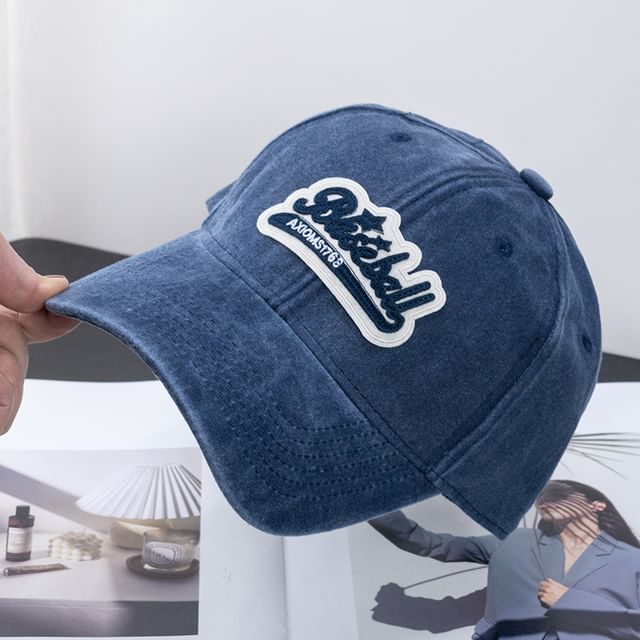 Cotton Vintage Brim Washed Embroidered Cap Curved Baseball