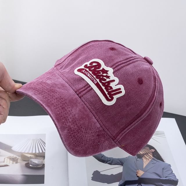 Cotton Vintage Brim Washed Embroidered Cap Curved Baseball