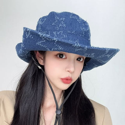 Hat Distressed Boonie Denim