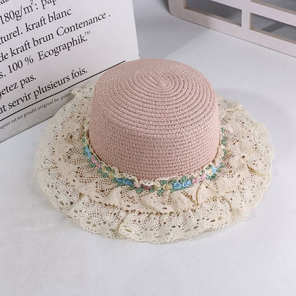 Boater Embroidered Flower Hat Trim Lace
