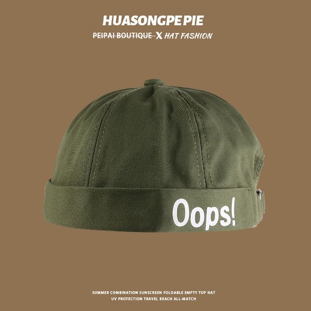 Cap Embroidered Letter Brimless