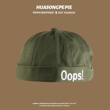 Cap Embroidered Letter Brimless