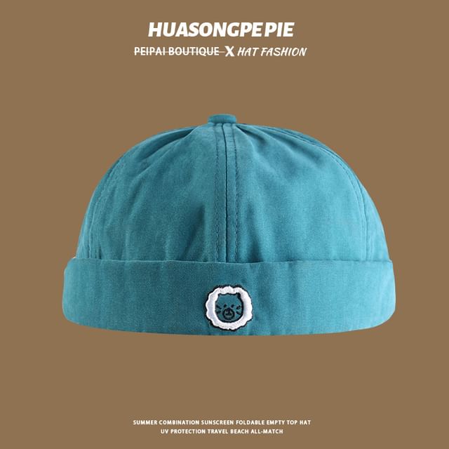 Cap Embroidered Letter Brimless