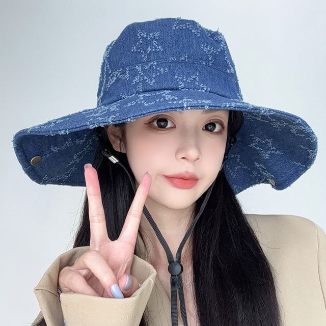 Hat Distressed Boonie Denim