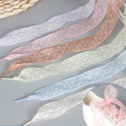 Sheer Dot  Organza Ribbon Shoelaces