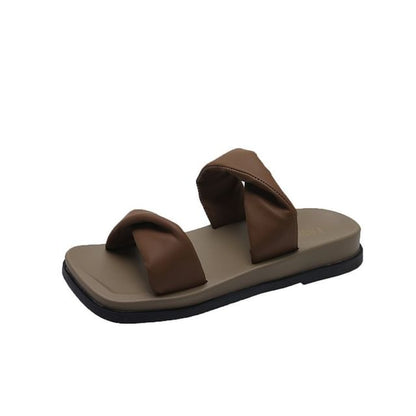 Plain Twist Slide Sandals