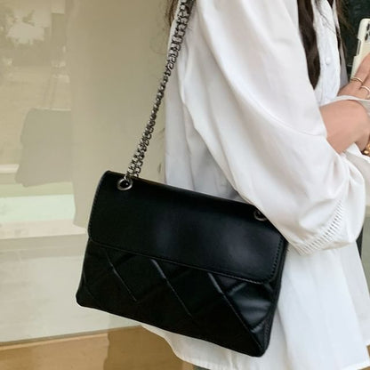 Flap Chain Quilted Shoulder Bag