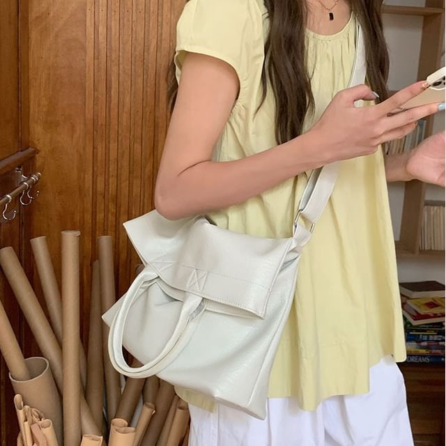 Faux Leather Bag Tote Crossbody