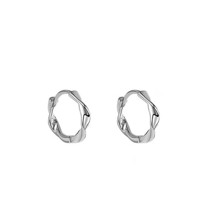 Twisted S925 Sterling Silver Huggie Earring