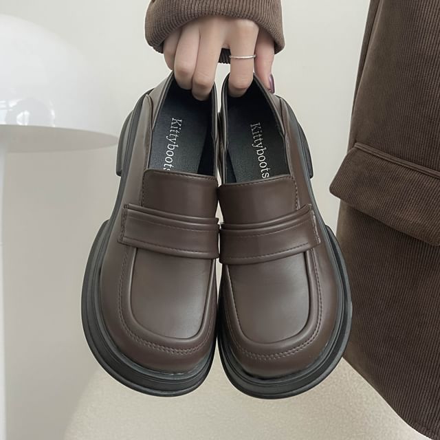 Loafers Heel Platform Chunky