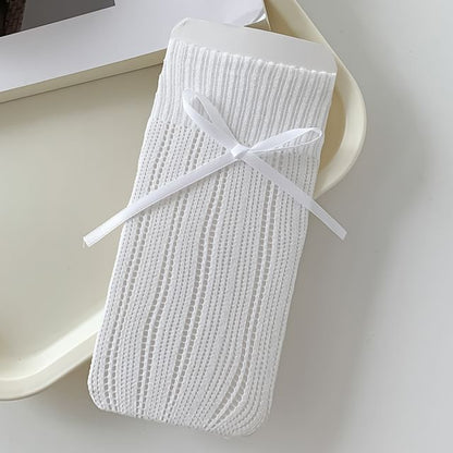 Striped Pointelle Knit Socks / Set