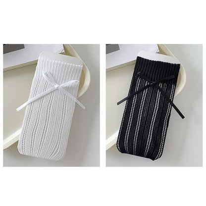 Striped Pointelle Knit Socks / Set