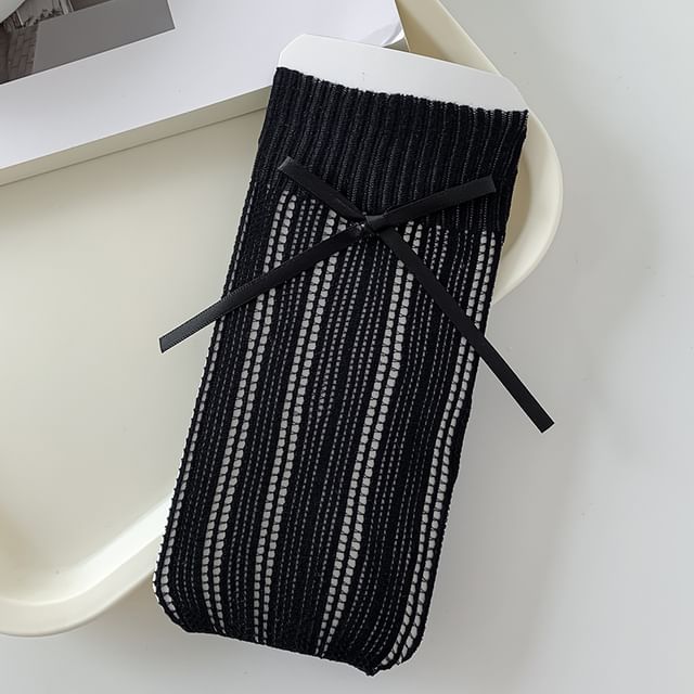 Striped Pointelle Knit Socks / Set