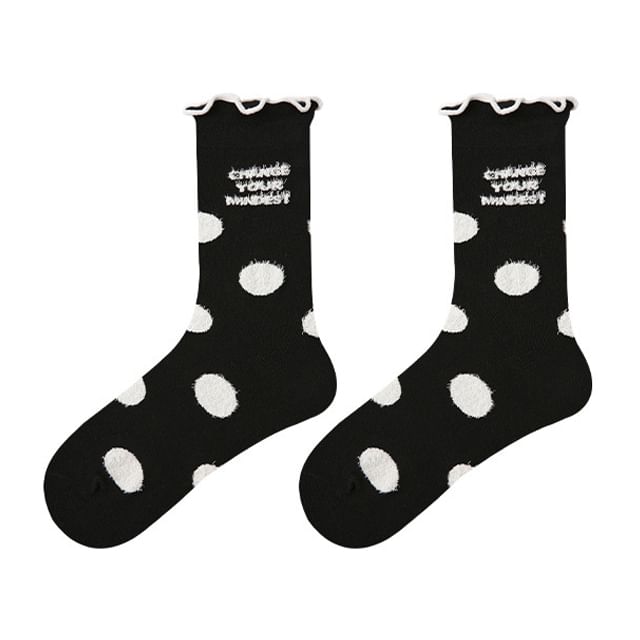 Polka Dot Crew Socks