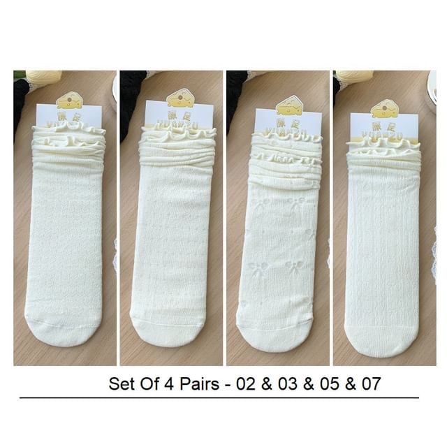 Ruffle Trimmed Socks Set