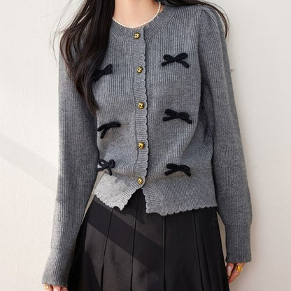 Plain Bow Cardigan