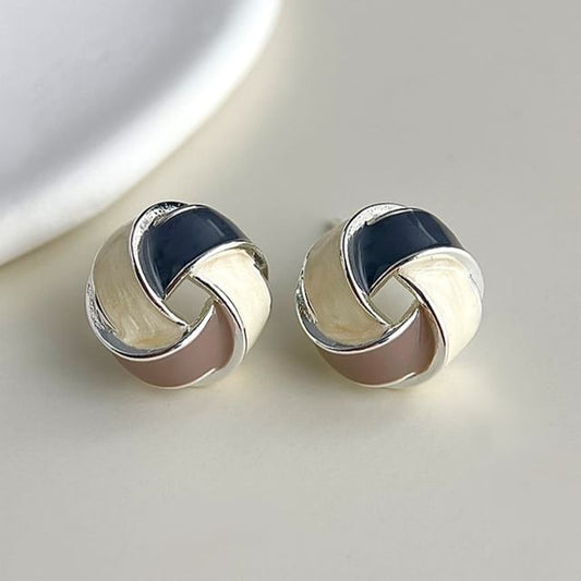 Knot Glaze Alloy Stud Earring